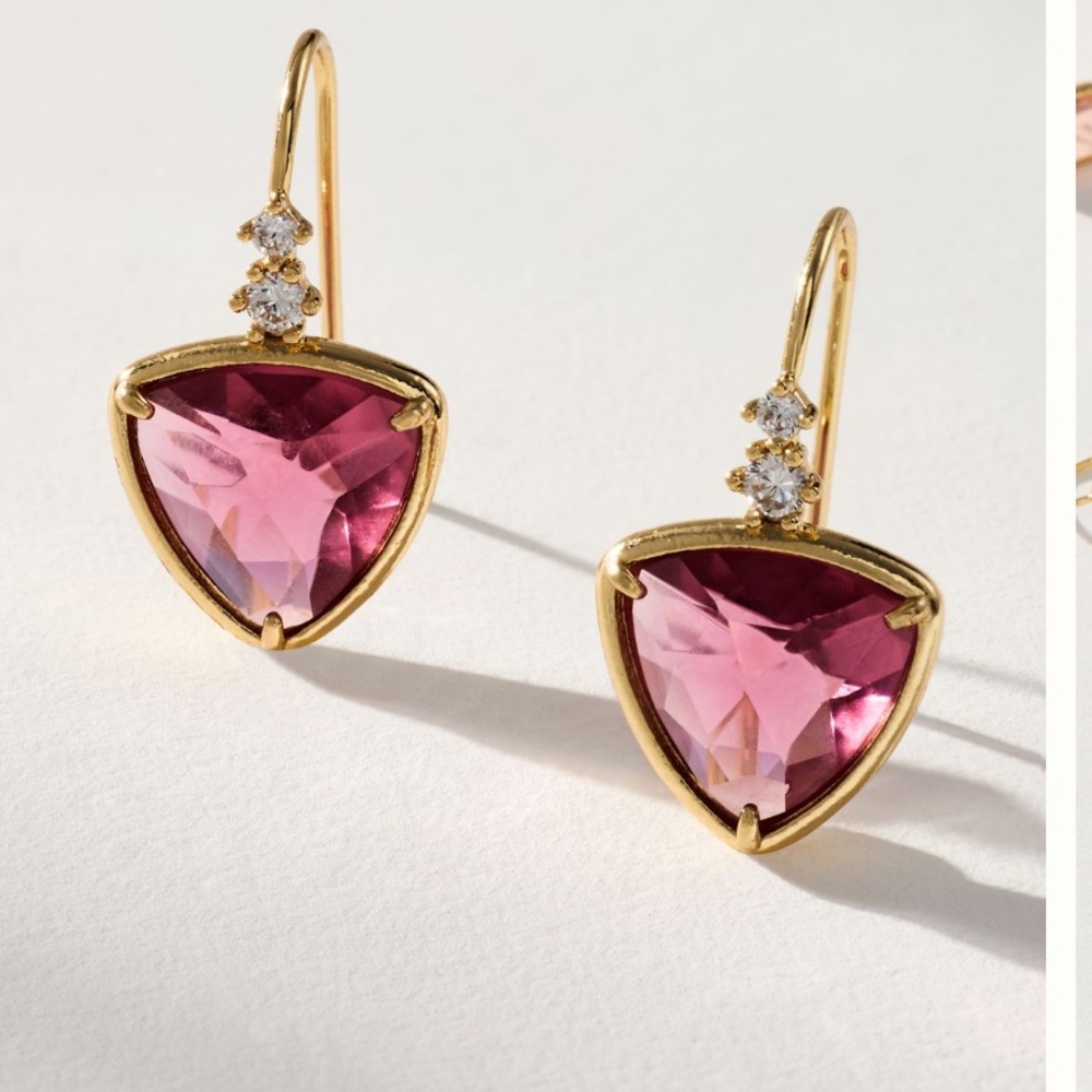 NWT faceted stone drop earrings